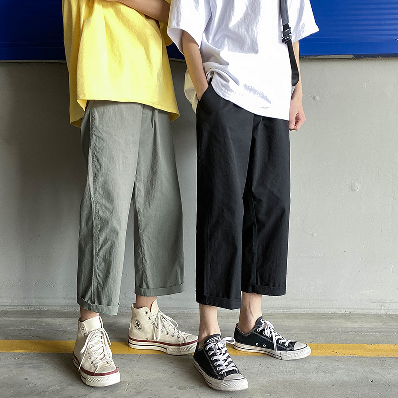 Men's summer loose cropped trousers