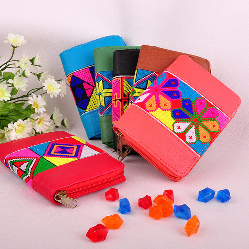 Ethnic style embroidered ladies wallet