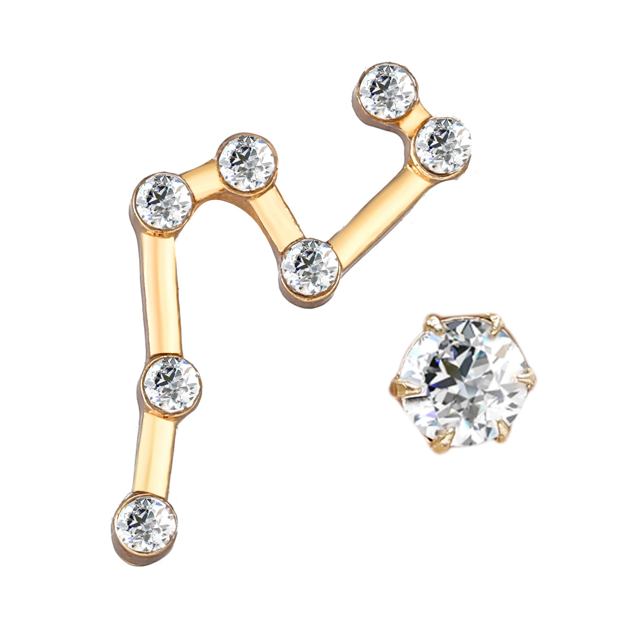 Retro creative new fashion twelve constellation stud earrings