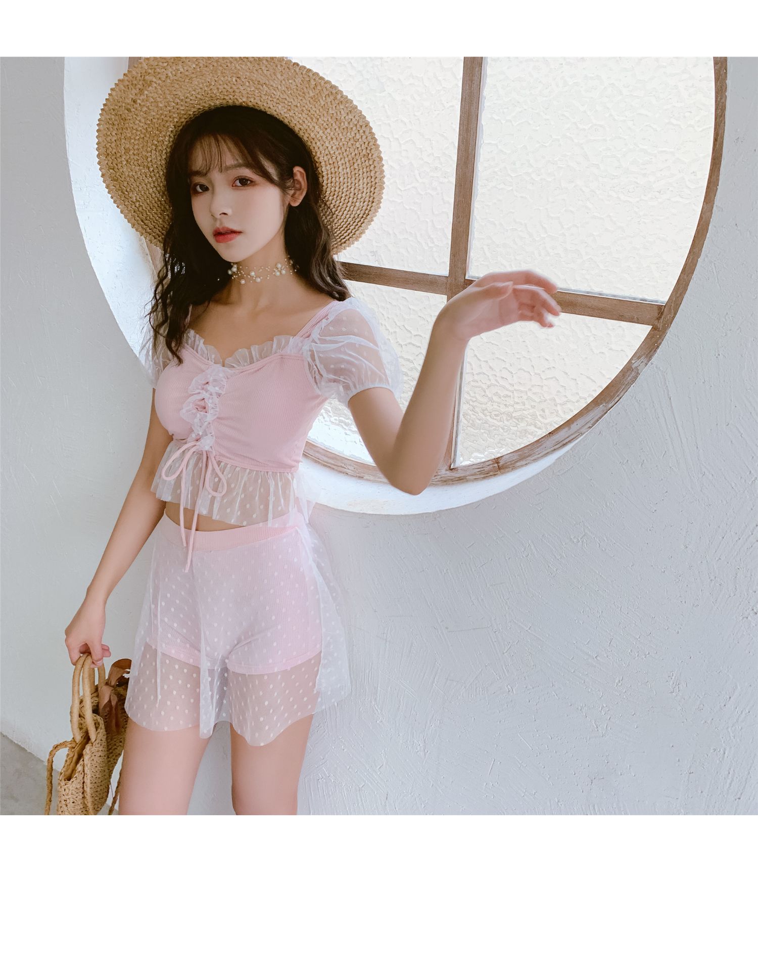 Lace cover belly slim conservative swimsuit - Image 6