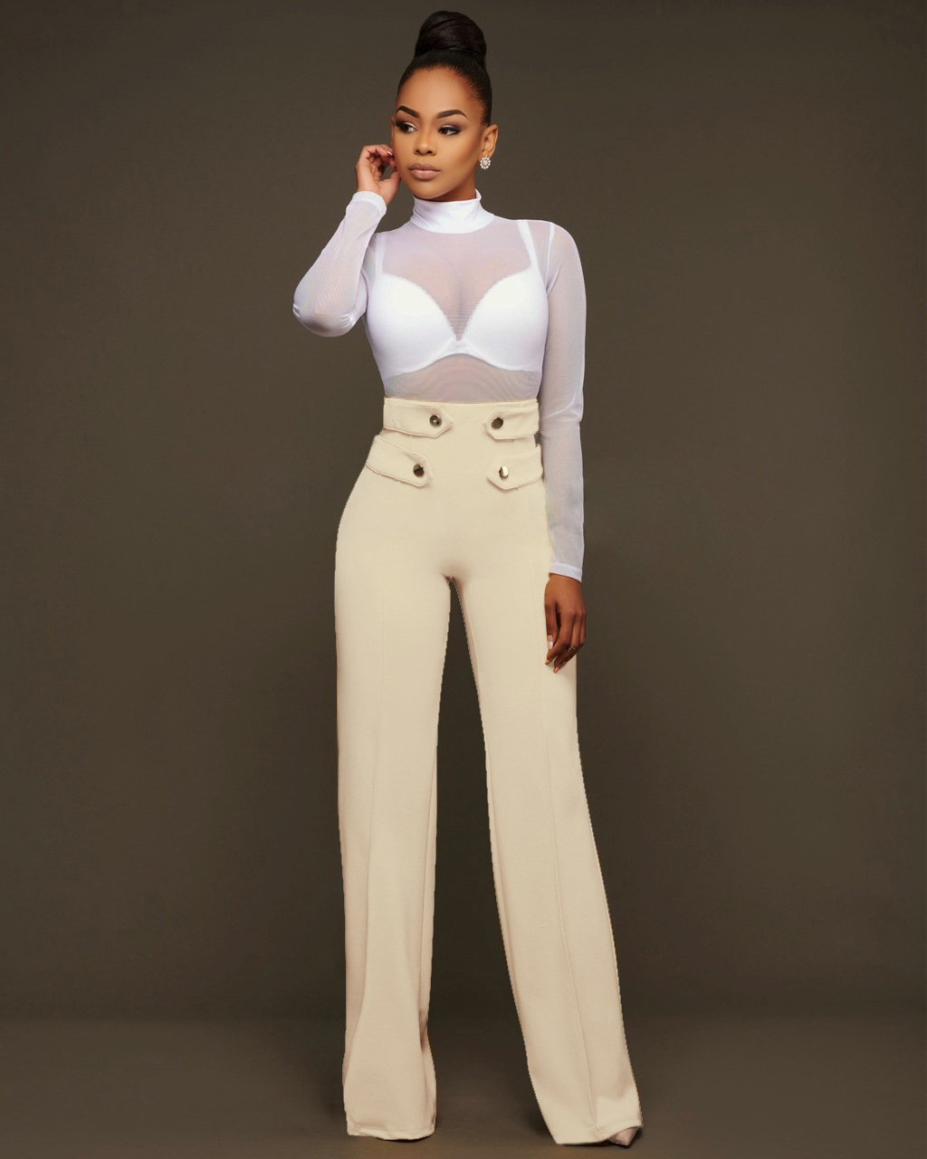 Fashion casual wide leg pants five colors