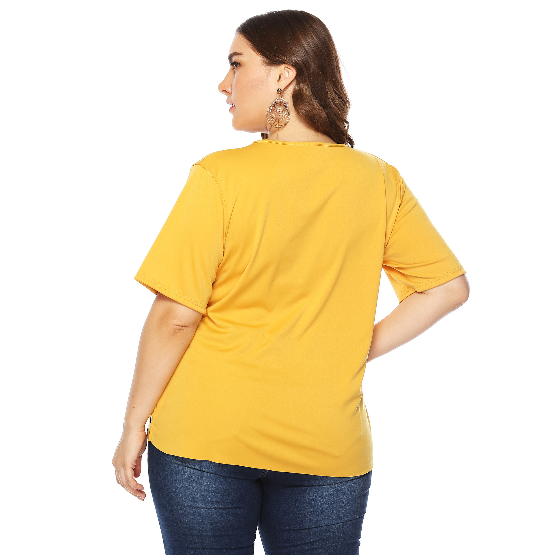 Large round neck short sleeve