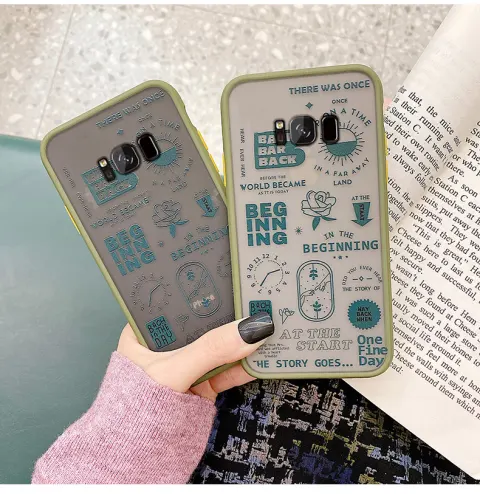 English Label Frosted Phone Case