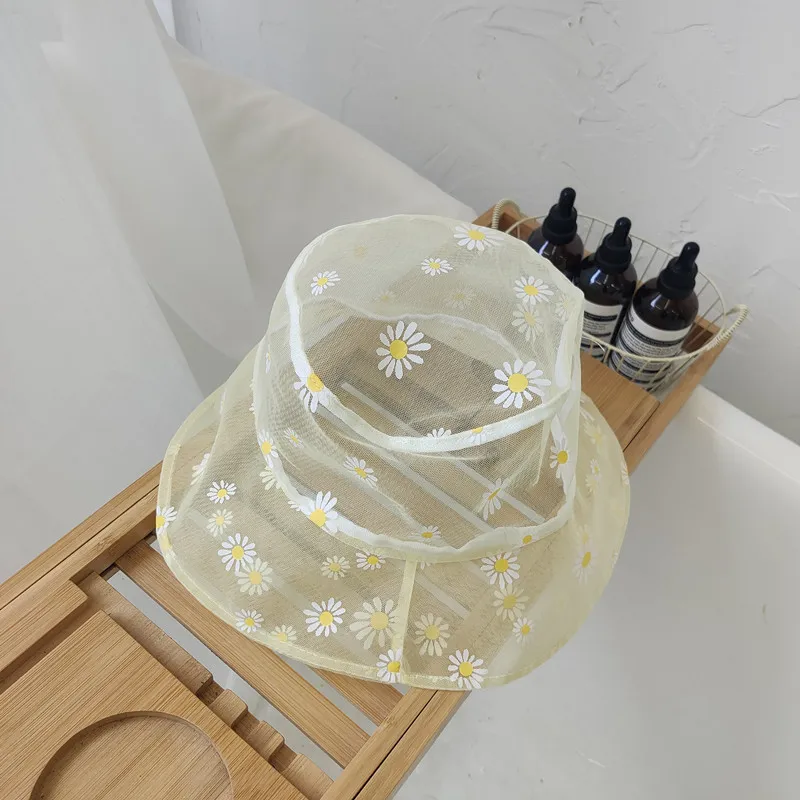 Organza lace fisherman hat - Yellow