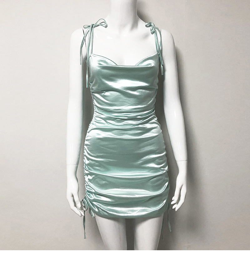 Satin suspender skirt