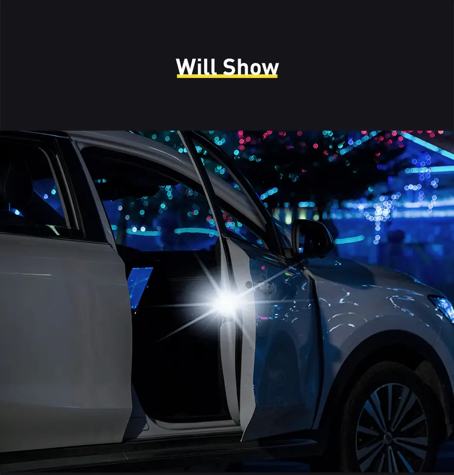 Flashing car door anti-collision light