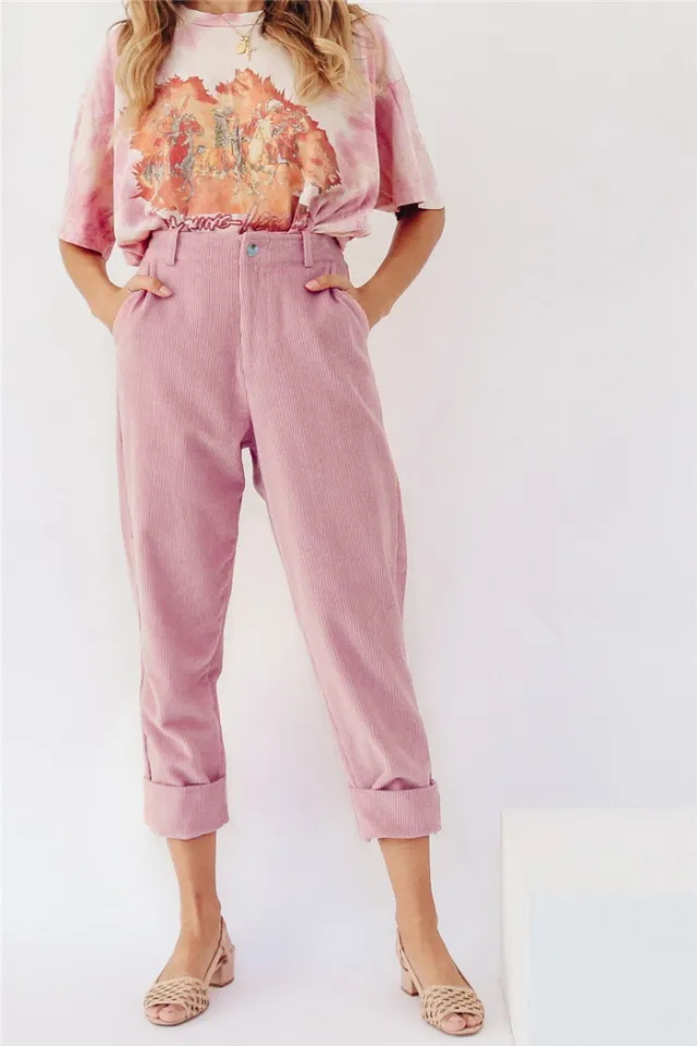 Spring new casual pants fashion Pink - Shop at LoveMi