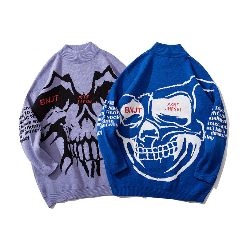 Mid-high round neck pullover sweater