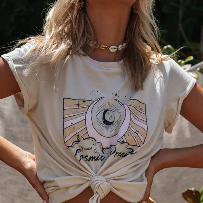 Ethnic retro printed T-shirt