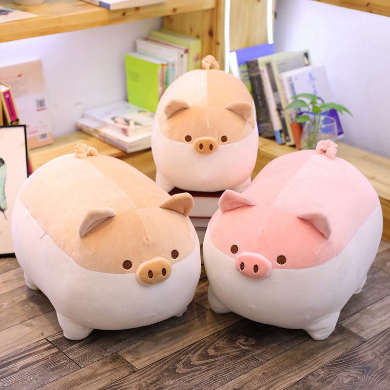 Soft Pig Plush Pillow Stuffed Animal Toy for Kids and Adults