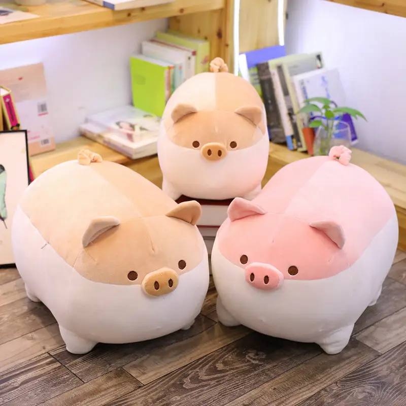 Soft Pig Plush Pillow Stuffed Animal Toy for Kids and Adults