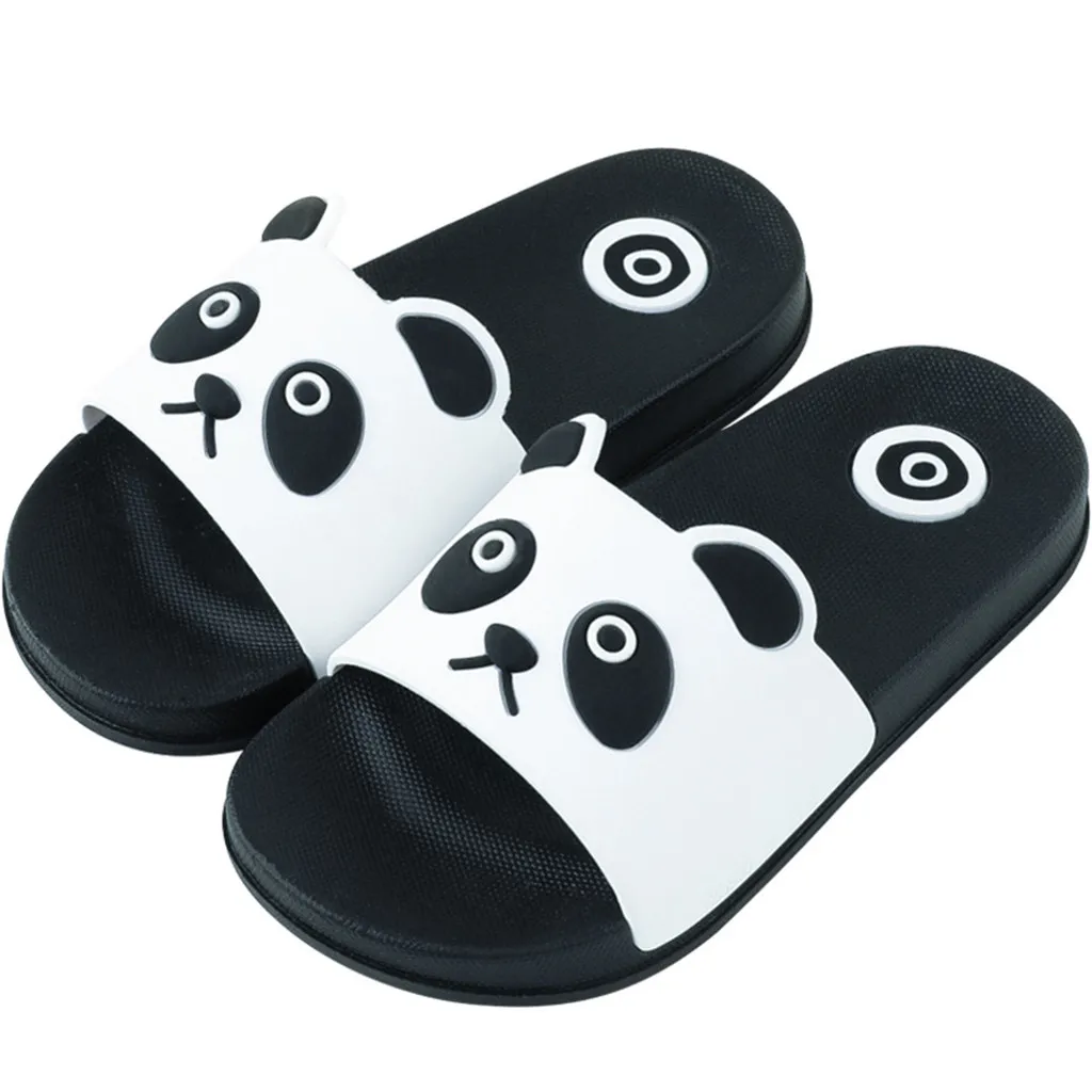 Cute indoor household bath slippers - White