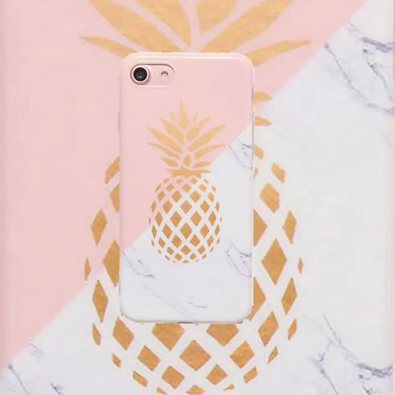 Stitching Pineapple Marble Phone Case