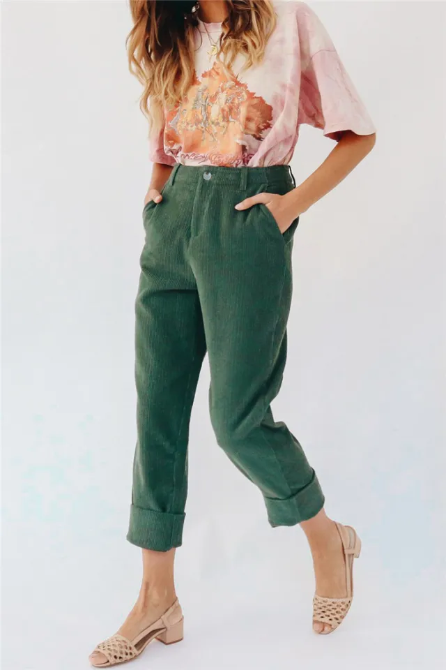 Spring new casual pants fashion Green - Shop at LoveMi
