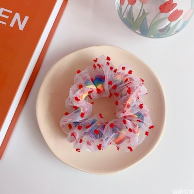 Rainbow yarn sweet hair rope Red - Shop at LoveMi