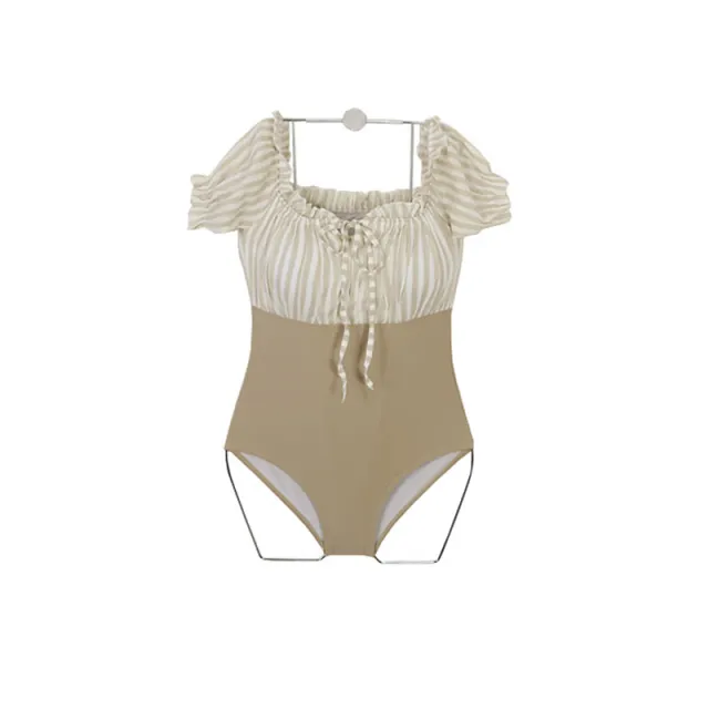 Swimsuit female one piece sexy one shoulder Apricot - Shop at LoveMi