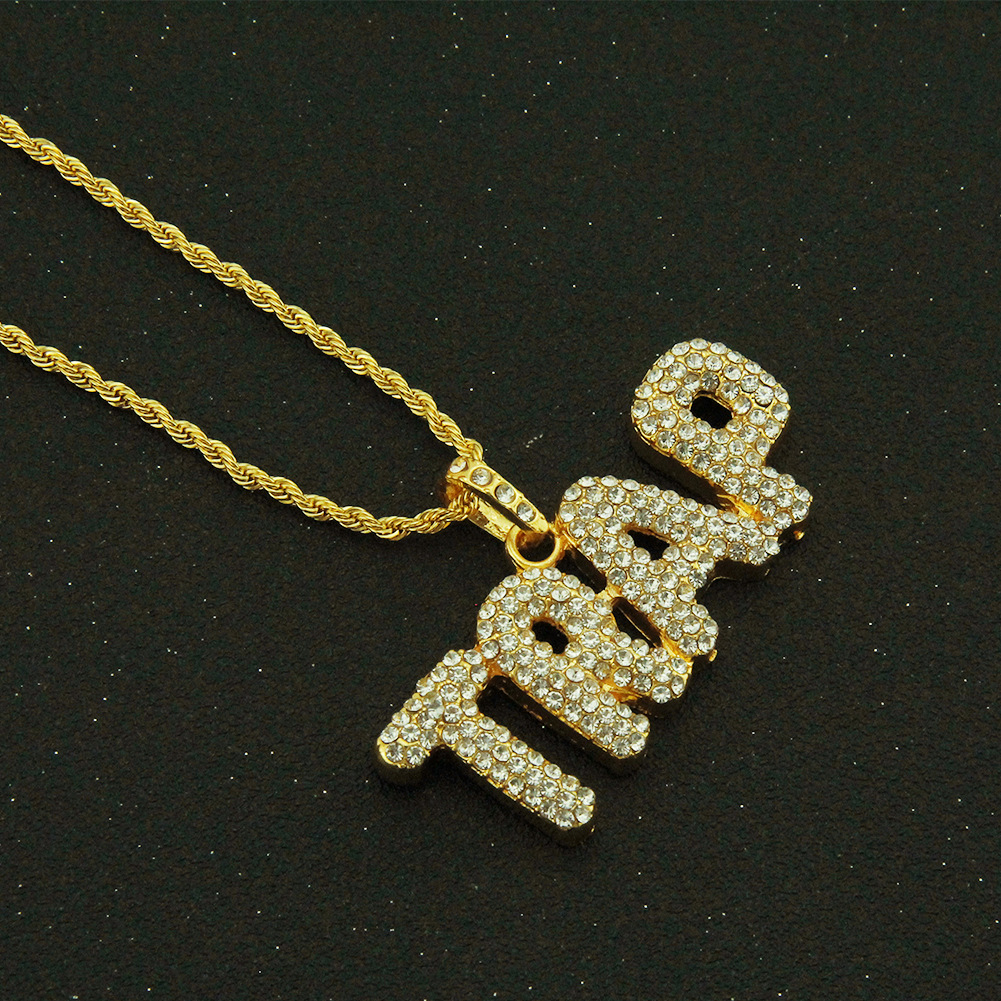 rap letter diamond pendant necklace
