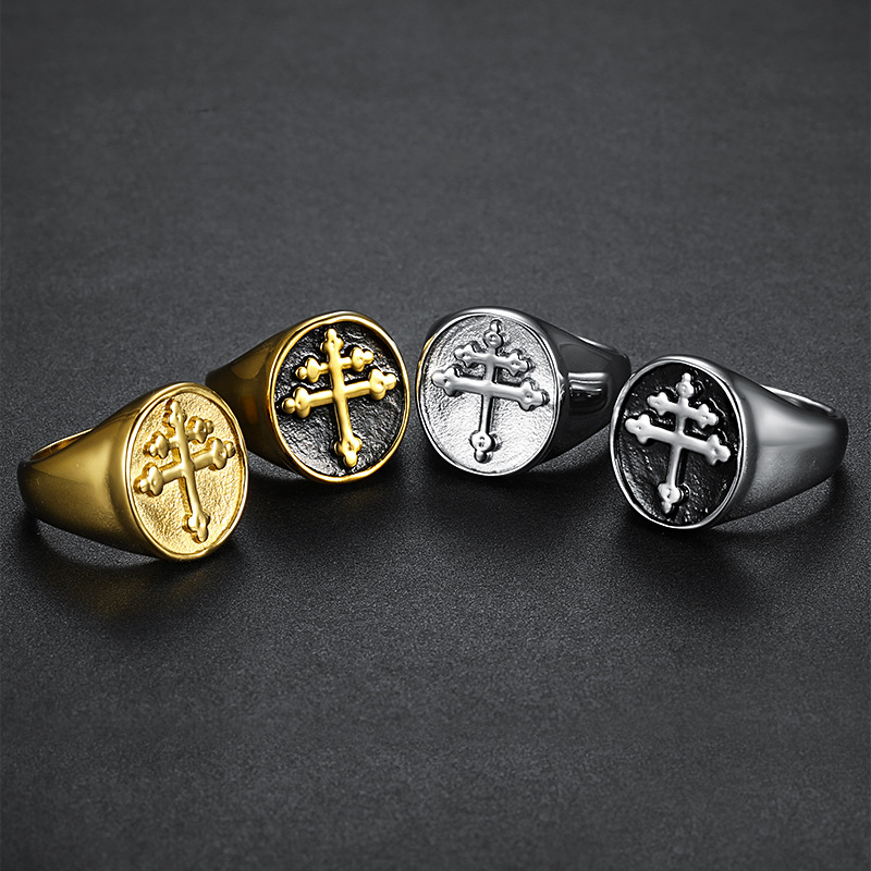 European and American retro titanium steel ring