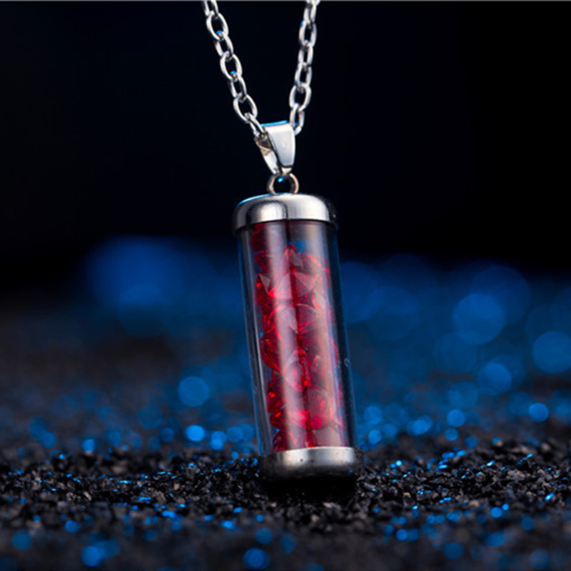 Natural stone drift bottle necklace pendant
