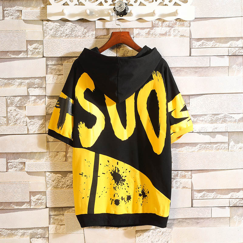 Letter Short Sleeve Hoodie