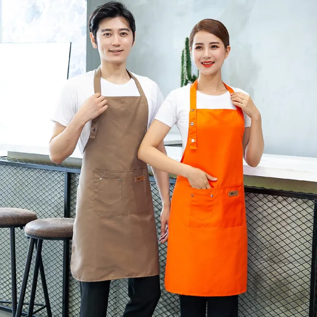 Pure color halterneck apron Orange - Shop at LoveMi