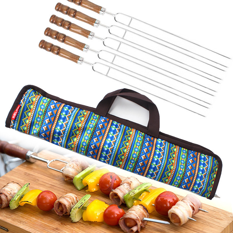 Stainless steel grilled skewer