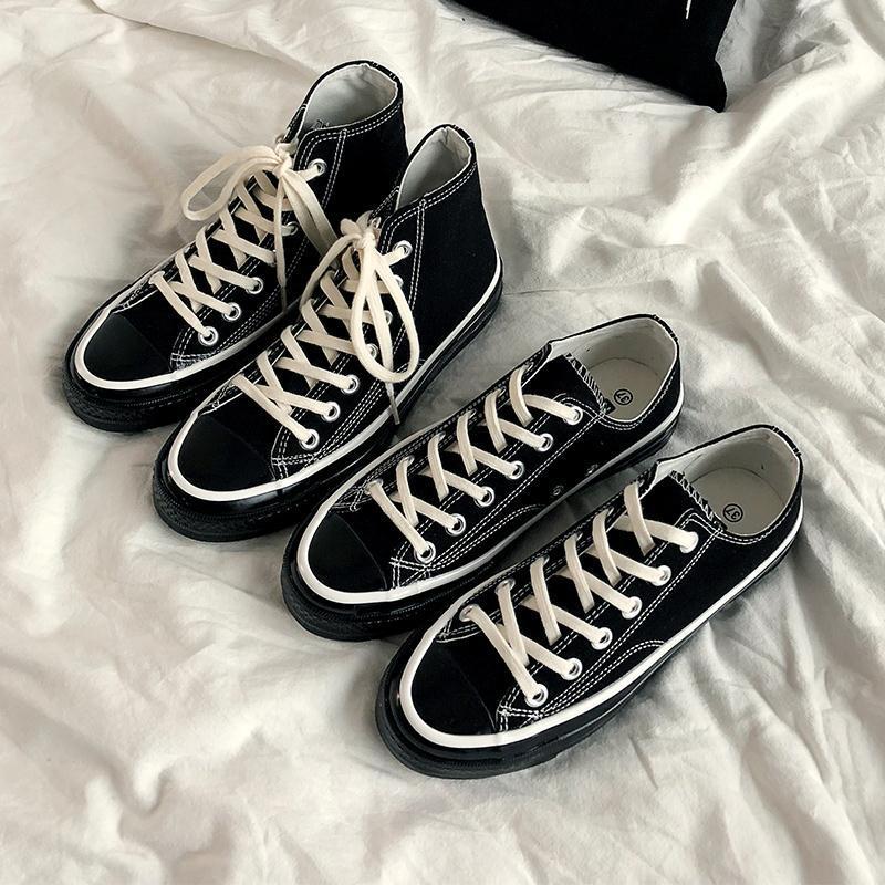 All black canvas shoes