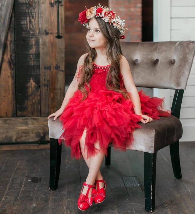 Feather princess dress children