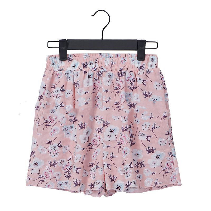 Floral chiffon shorts plus size polka dot shorts Pink - Shop at LoveMi
