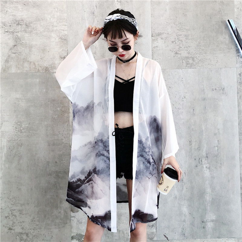 Landscape painting cloak Hanfu jacket