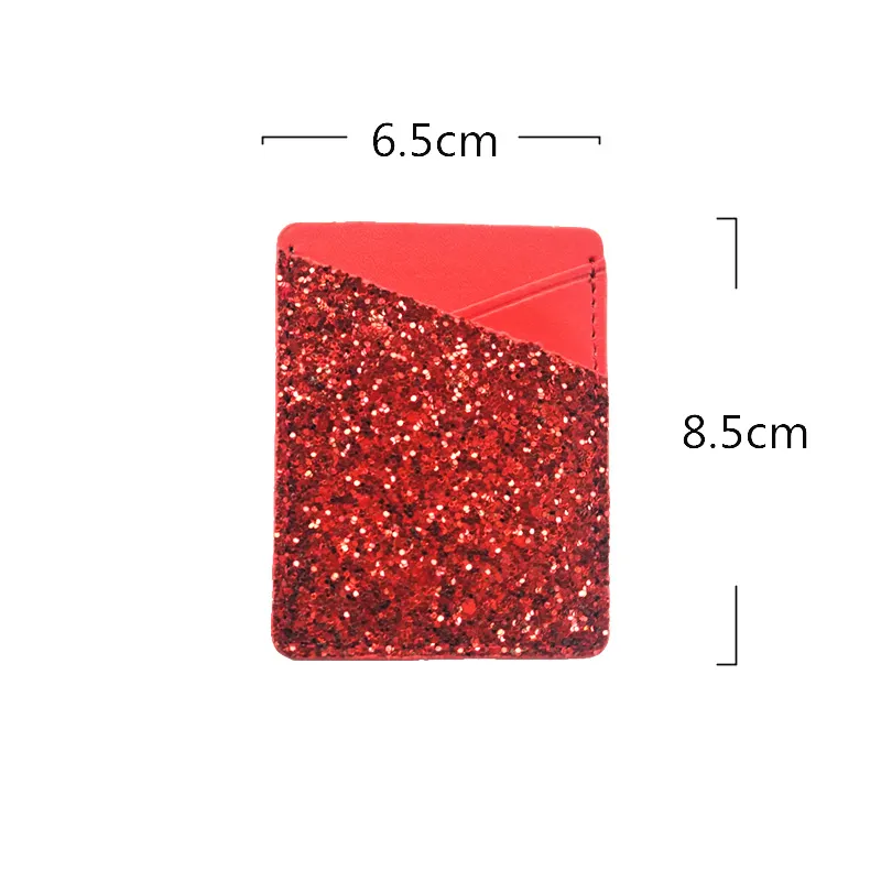Paste leather card holder - Red