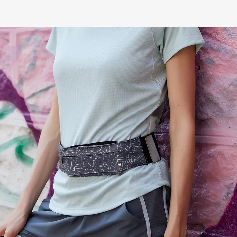 Three pocket running phone waist bag - Grey