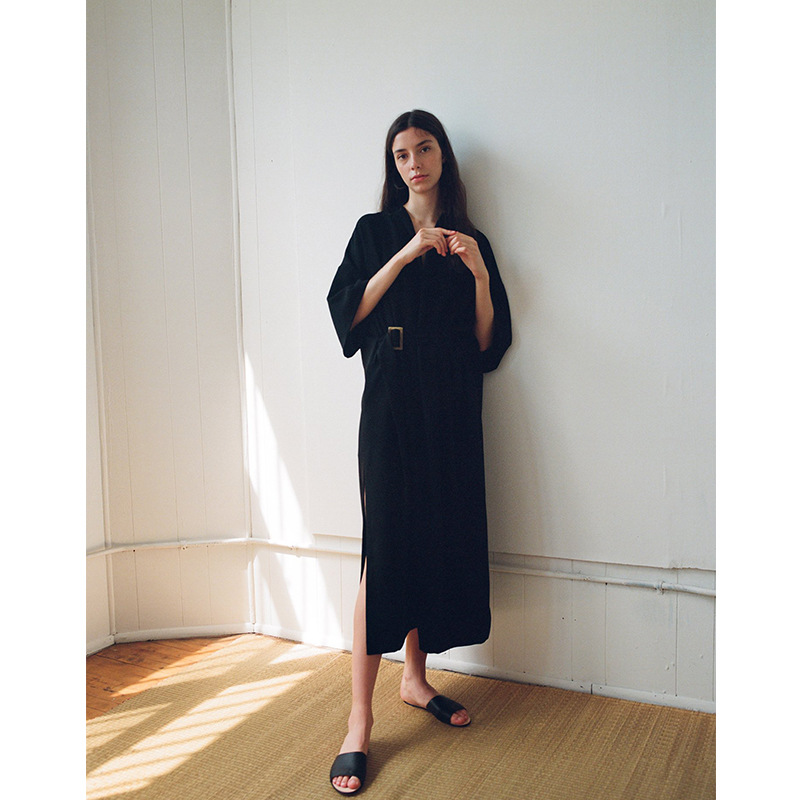 Lace waist mid-length dress