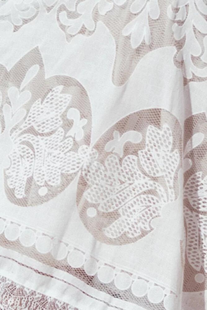 Flared sleeve dovetail lace dress