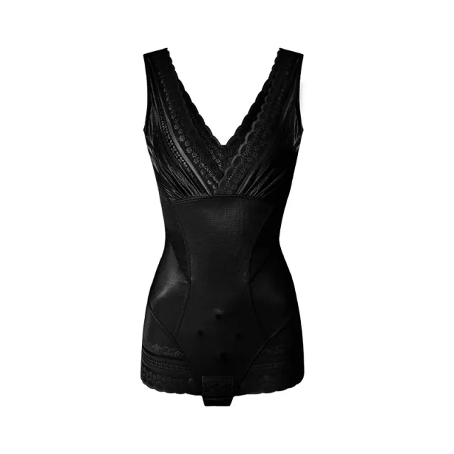 Graphene antibacterial cotton button breasted corset Black - Shop at LoveMi