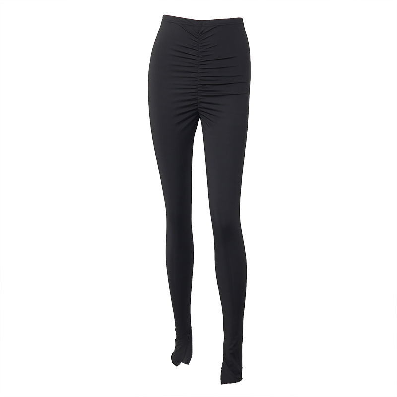 Title 4, Solid color pleated leggings for women. Comfort...