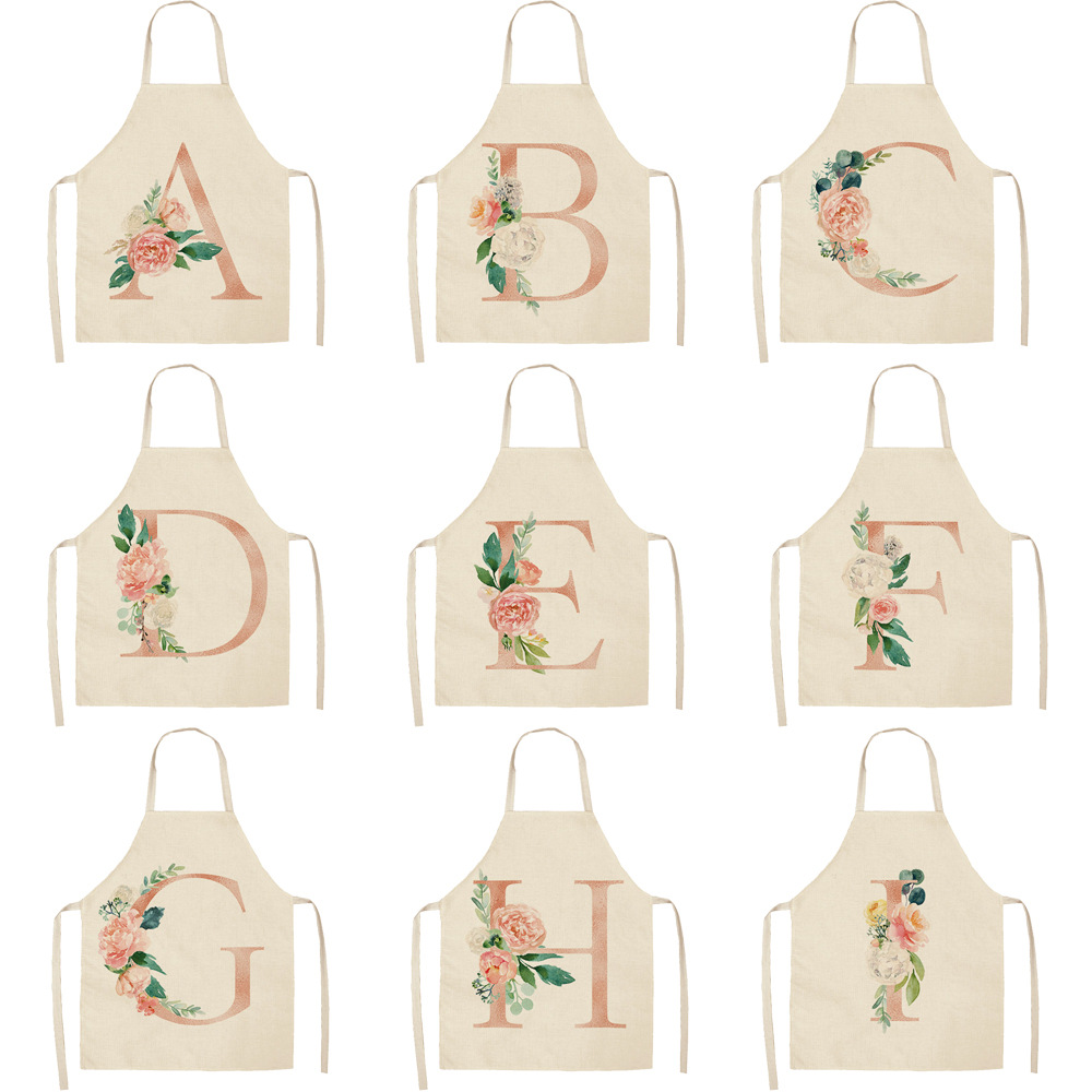 Letter series cotton and linen apron