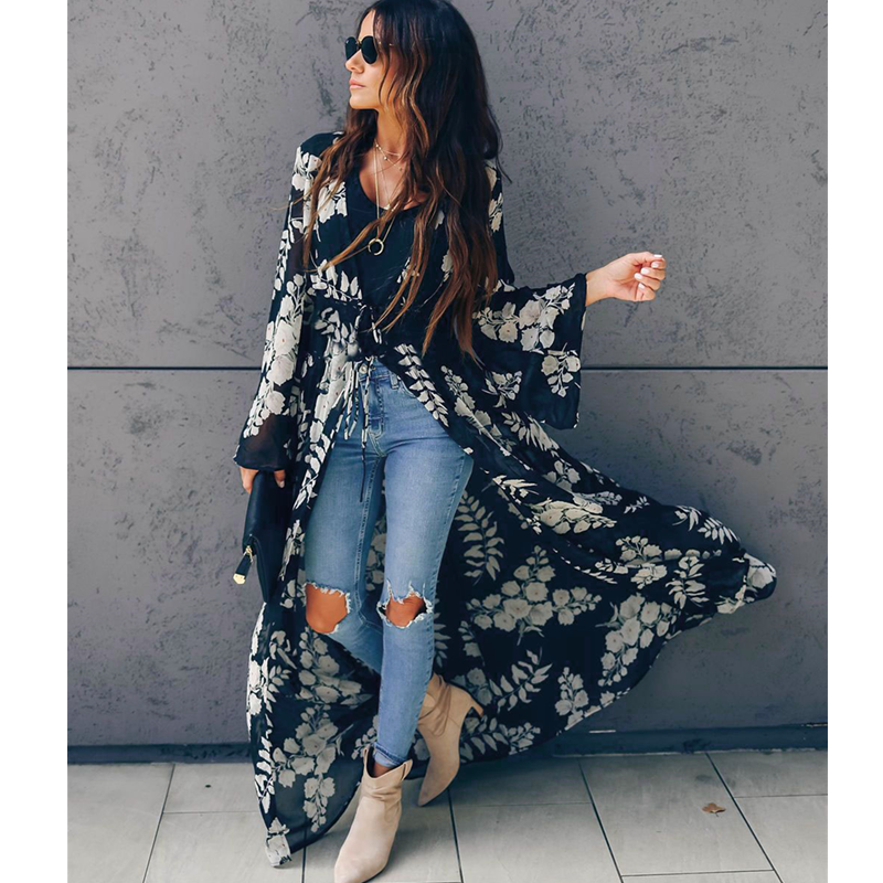 Loose printed cardigan sun protection shirt