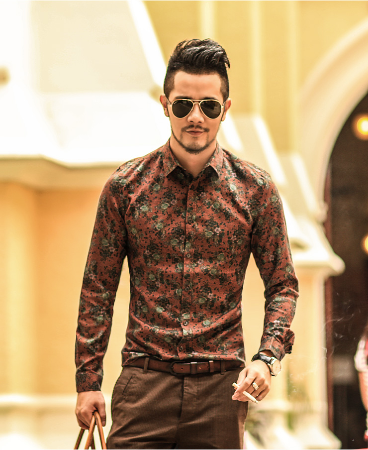 Retro 3D shirt lapel flower shirt - Picture 9 of 9