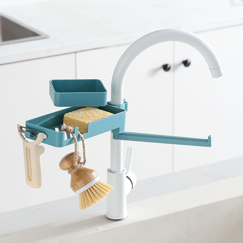 Multifunctional faucet drain rack