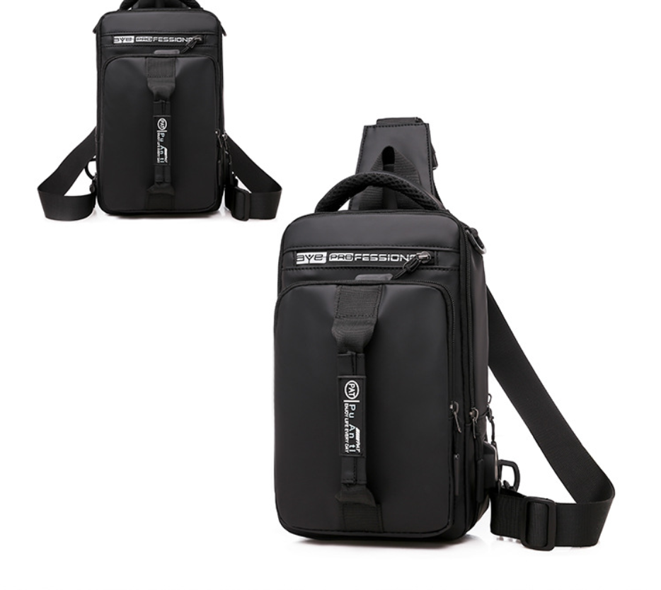 Chest bag casual outdoor messenger bag Black - Shop at LoveMi