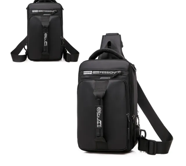 Chest bag casual outdoor messenger bag Black - Shop at LoveMi