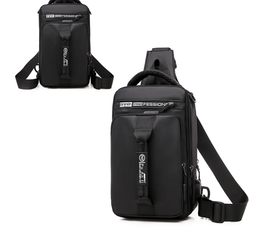 Chest bag casual outdoor messenger bag - Black