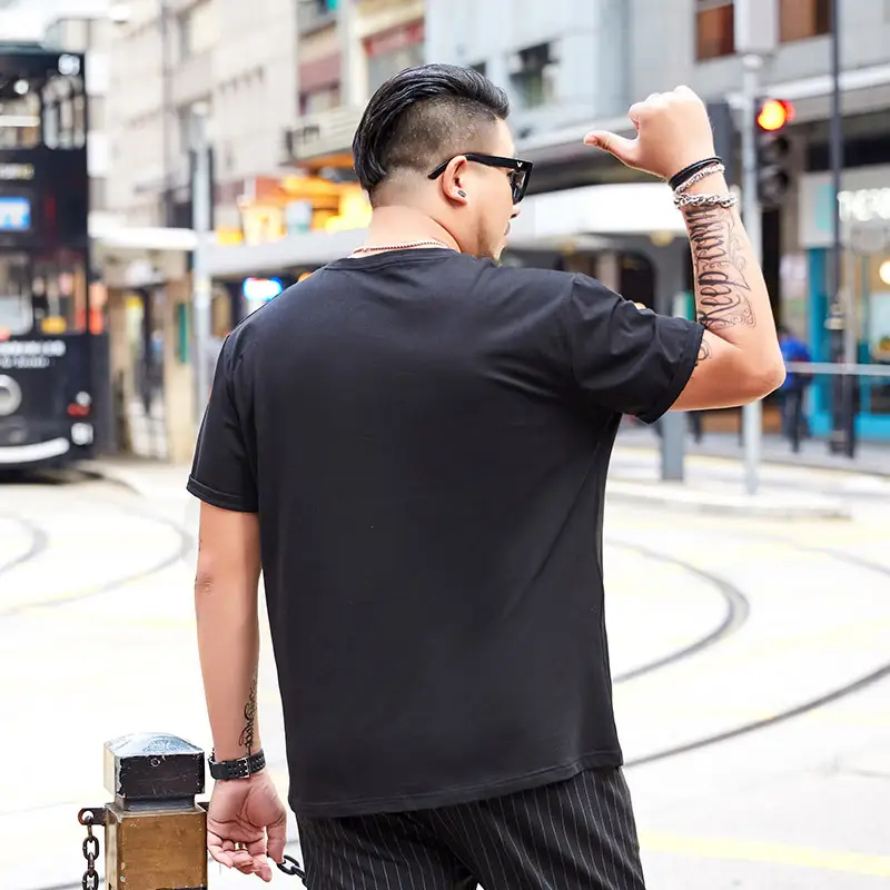Men's Elephant Print Crew Neck T-Shirt Short Sleeve Cotton Casual Top