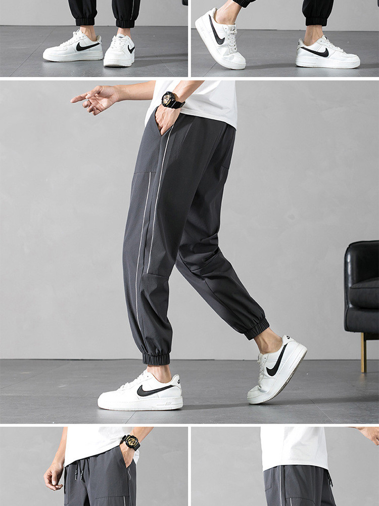 New ice silk thin sports pants nine-point trousers