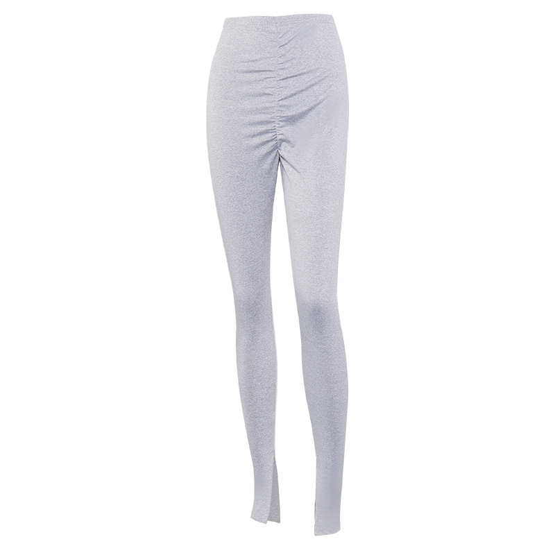 Title 3, Einfarbige, plissierte Leggings für Damen. Bequ...