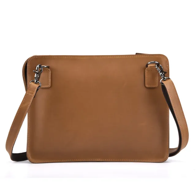 Men's business leather shoulder bag Coffee - Shop at LoveMi