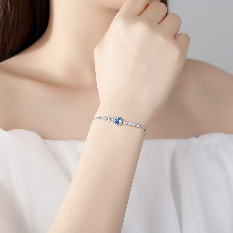 Ocean Heart Silver Bracelet