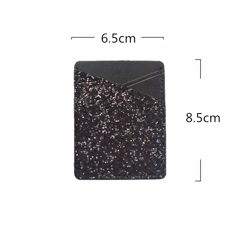 Paste leather card holder - Black