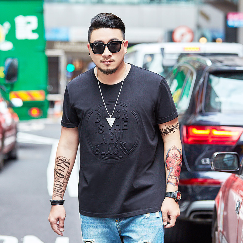 Half sleeve printed loose fat T-shirt